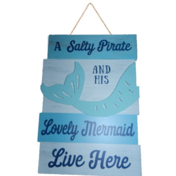 Mermaid Pirate Quote" A SALTY PIRATE AND HIS LOVELY MERMAID LIVES HERE"🆕📦🏃⚡🚚